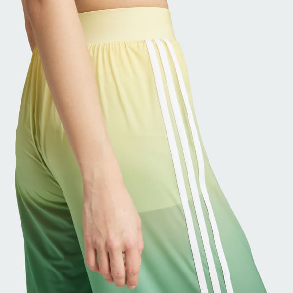 adidas original ワイドレッグ パンツ ブラウン レディース スリーストライプス ルーズ フレンチテリー ワイド