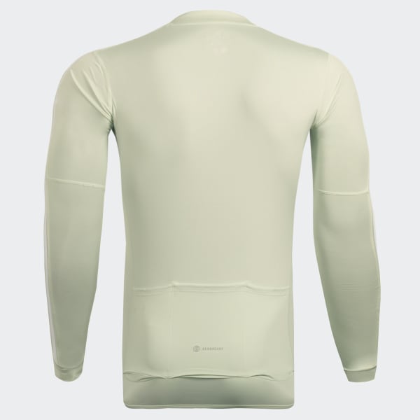 Verde Jersey de Ciclismo Manga Larga Letras