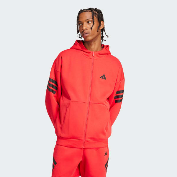 Red Future Icons 3-Stripes Full-Zip Hoodie