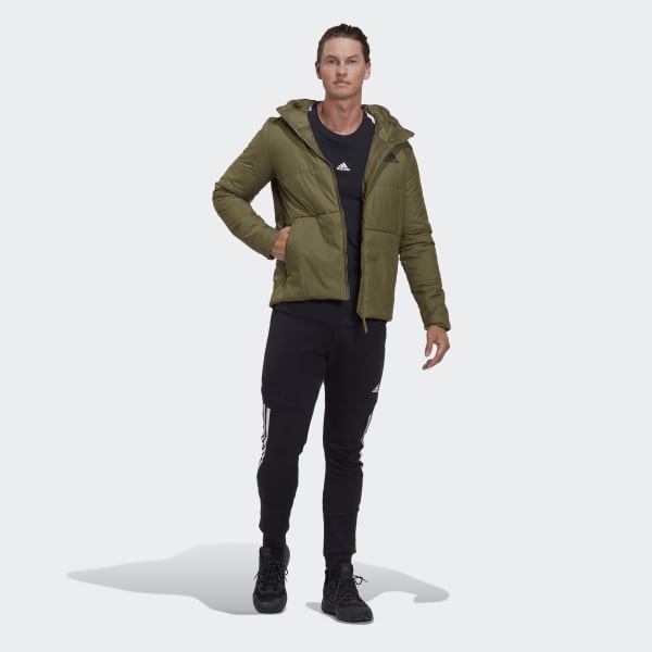Grun BSC 3-Streifen Hooded Insulated Jacke DVN72