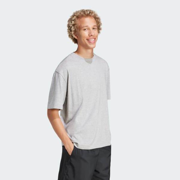 Grau Essentials Loose Fit 3 Bar Logo T-Shirt