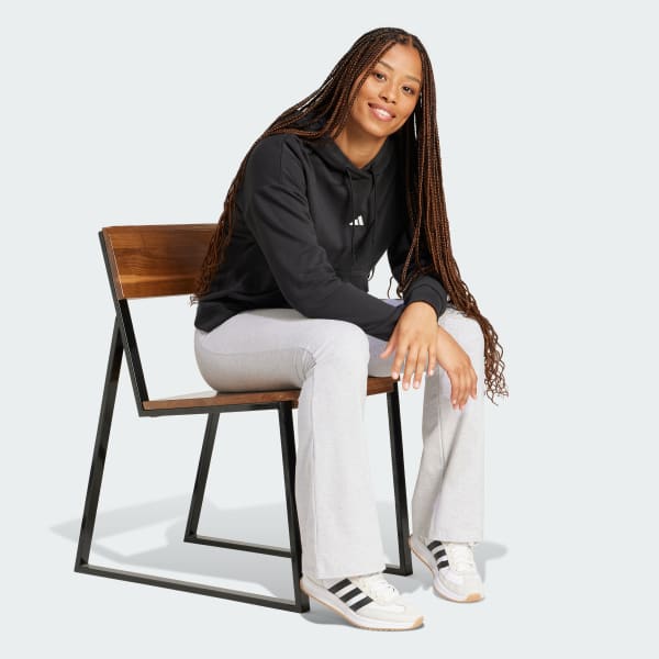 noir Sweat-shirt à capuche French terry petit logo Essentials