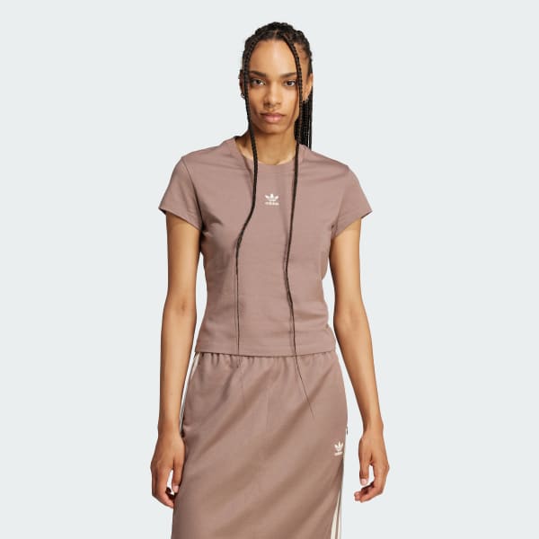 Brown Essentials Slim Tee