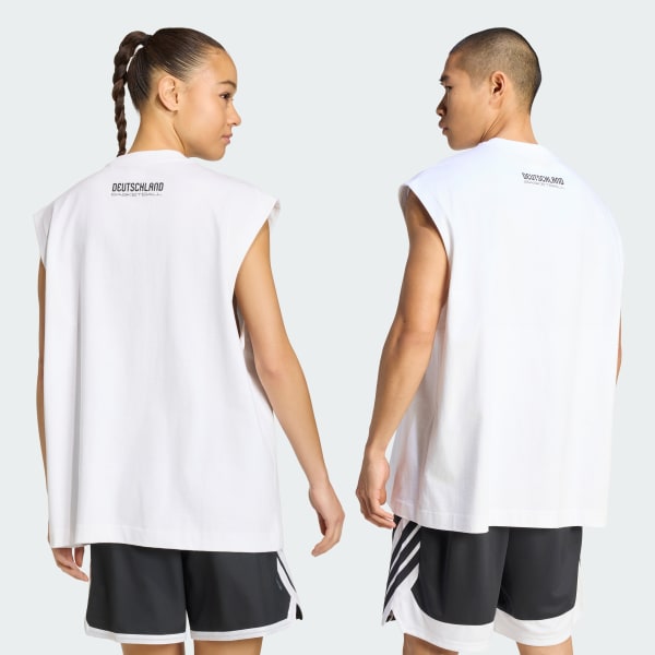 White DBB BASKETBALL GRAPHICS SLEEVELESS T-Shirt 2