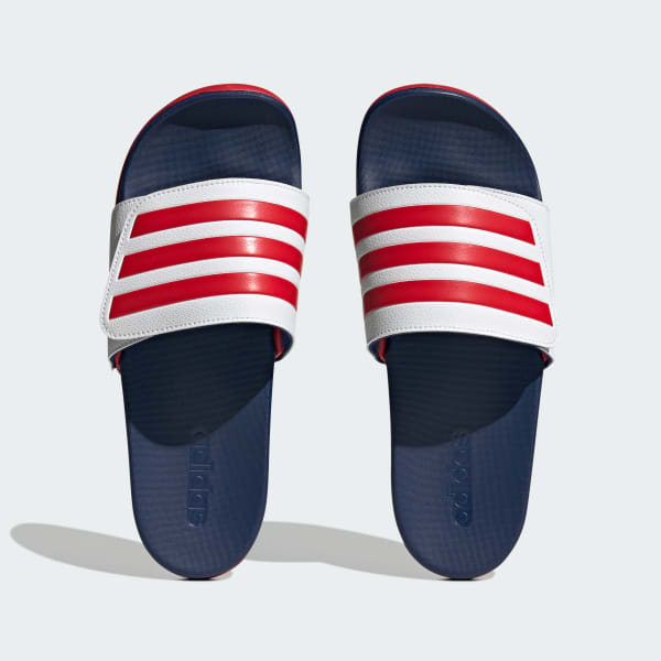 White Adilette Comfort Adjustable Bandage Slides
