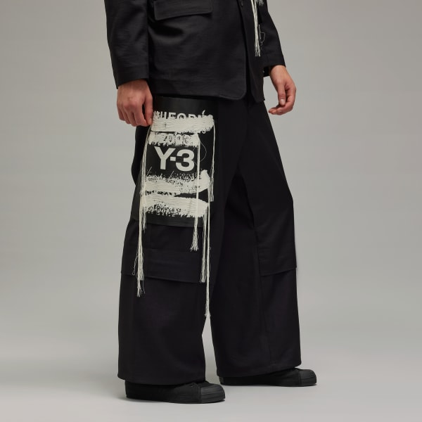 Siyah Y-3 Sport Uniform Yamalı Pantolon