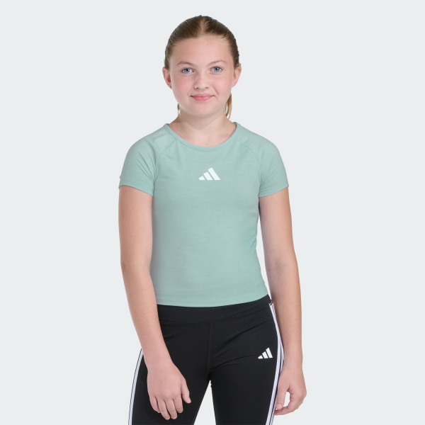 Green SS Raglan Melange Tee