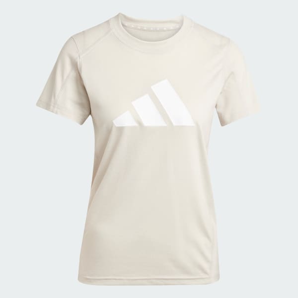 beige Train Essentials Big Performance Logo Training T-shirt