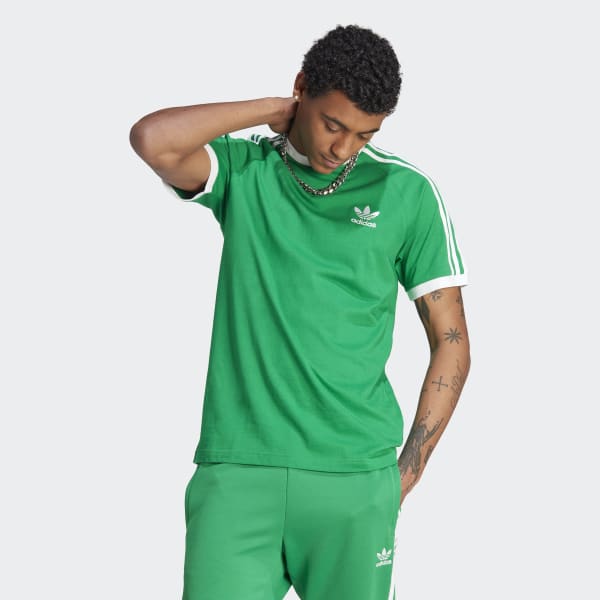 สีเขียว เสื้อยืด Adicolor Classics 3-Stripes