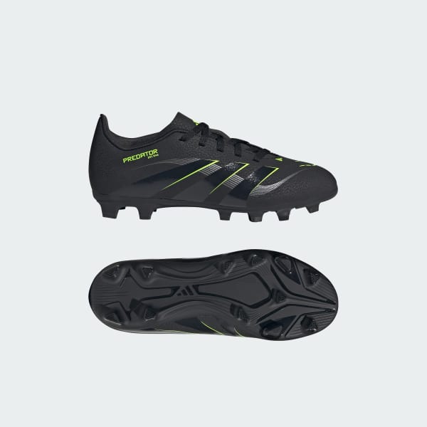 Svart Predator Club fotbollsskor för fast underlag/flera underlag för barn
