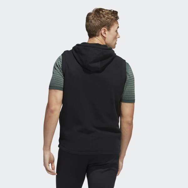 noir Veste sans manches à capuche zippée Statement UW807