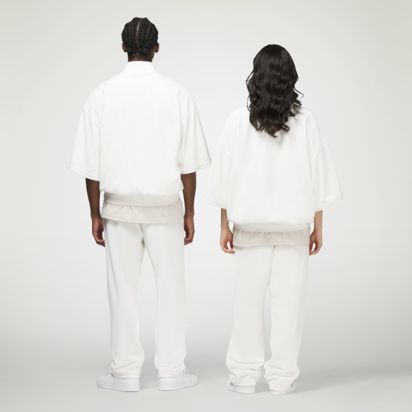 White adidas Basketball Velour Pants