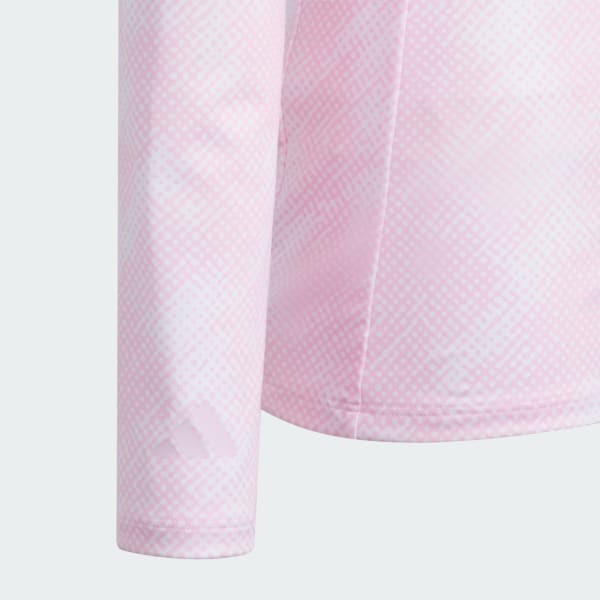 Pink Performance Long Sleeve Printed Polo Shirt Kids