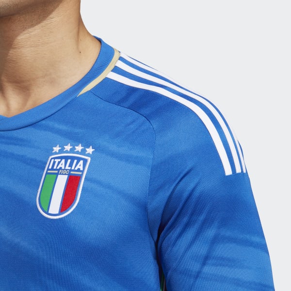 Italy No14 EL Shaarawy Blue Home Long Sleeves Soccer Country Jersey