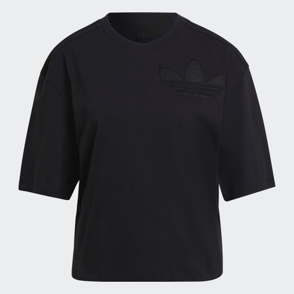 Adidas cropped tee black discount