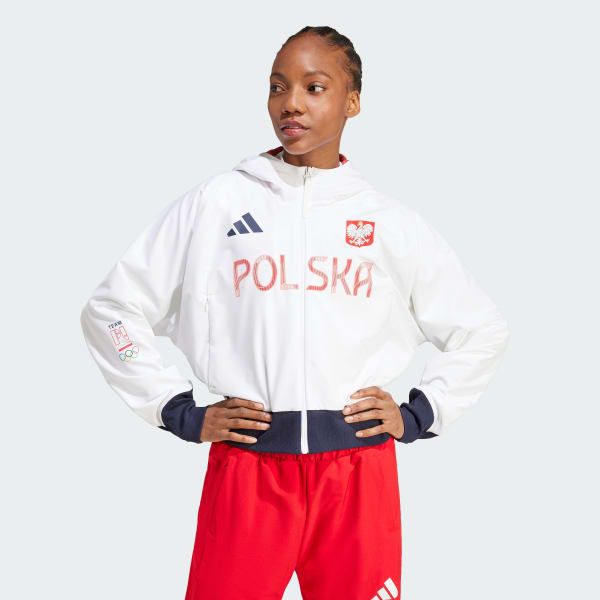 Bialy Bluza dresowa Poland adidas Z.N.E. Podium Full-Zip