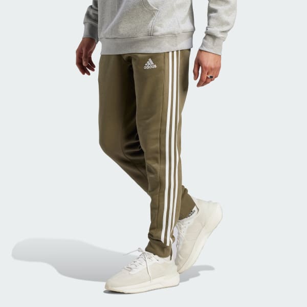 Essentials Fleece 3 Stripes Tapered Cuff Pants