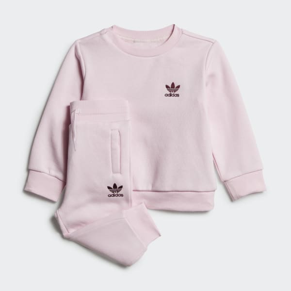 Rosa Conjunto sudadera cuello redondo y pantalón Adicolor