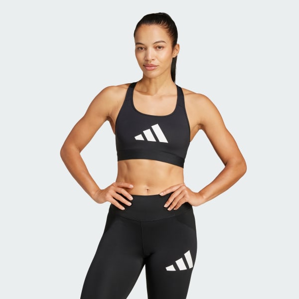 Negro Top Deportivo Powerreact Big Logo Estampado