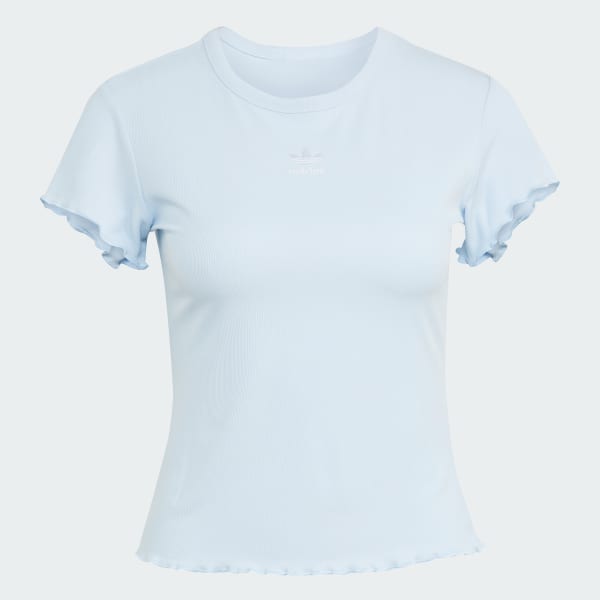 Blue ESSENTIALS SCALLOPED EDGE BABY TEE