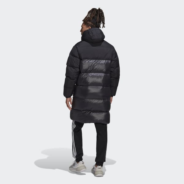 Svart Down Regen 3/4 Puffer Jakke DK415