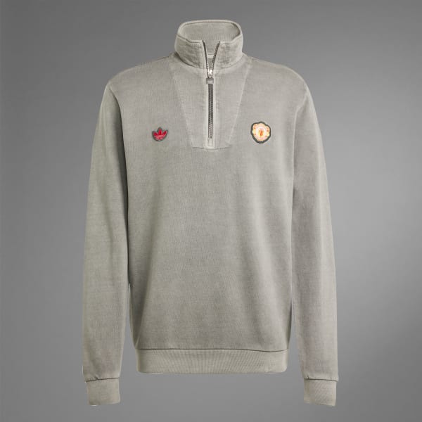 adidas Manchester United Terrace Icons Half-Zip Top - Black