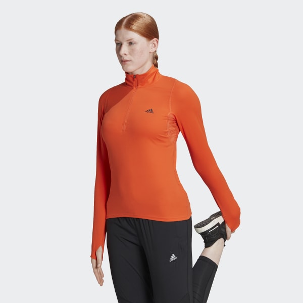 Πορτοκαλί Run Fast Half-Zip Long Sleeve Sweatshirt
