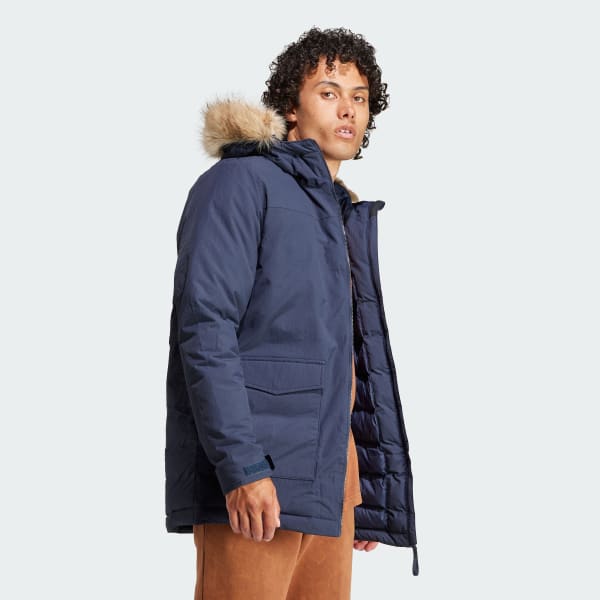 Blau Hooded Fur Parka