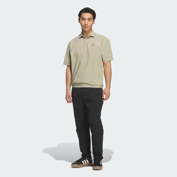 Brown 클럽 컨수머 우븐 숏 슬리브 루즈 핏 폴로 셔츠