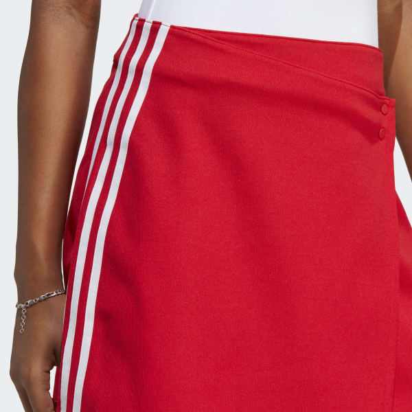 adidas Adicolor Classics 3-Stripes Short Wrapping Skirt - Red | Women's ...