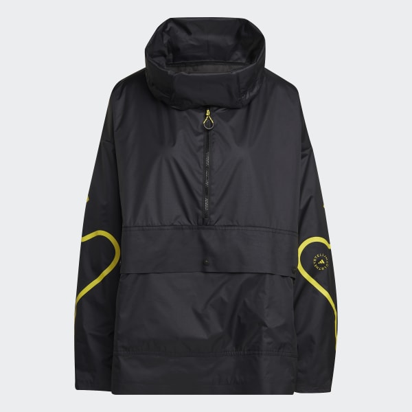 Schwarz adidas by Stella McCartney Half-Zip Mid-Length Windbreaker JLV89