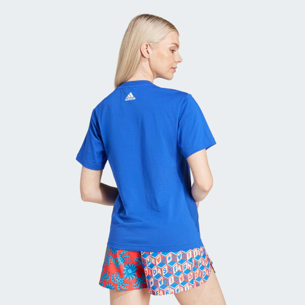 Azul Camiseta Estampada adidas x FARM Rio