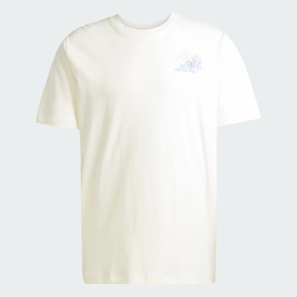 White Lounge Pastel Embroidery Graphic Tee