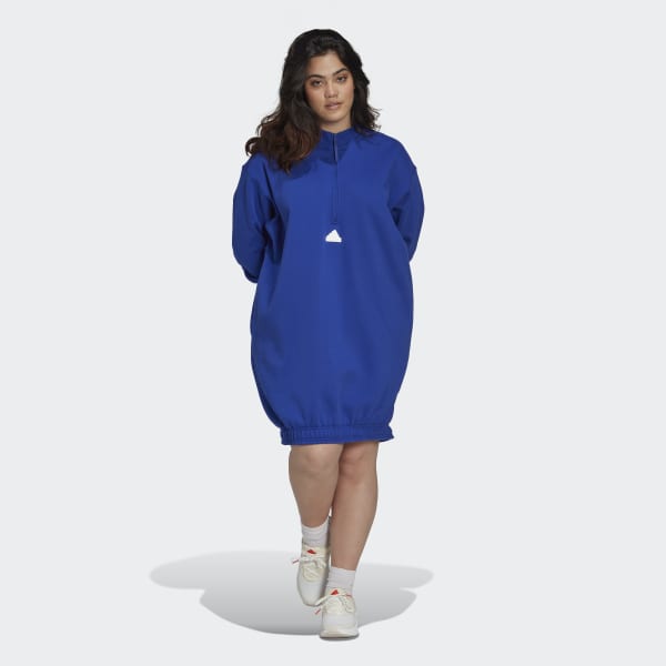 modrá Šaty Half-Zip Sweater (plus size) TV888