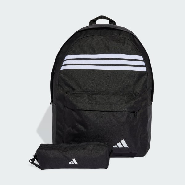 Noir Sac à dos Classic 3-Stripes Horizontal