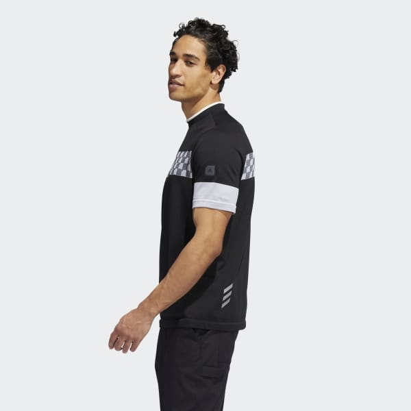 Schwarz Adicross Checkered Poloshirt