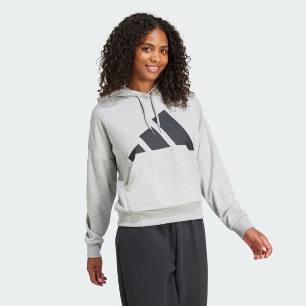 Plomo Polera con Capucha Essentials Big Logo Tela French Terry Holgada