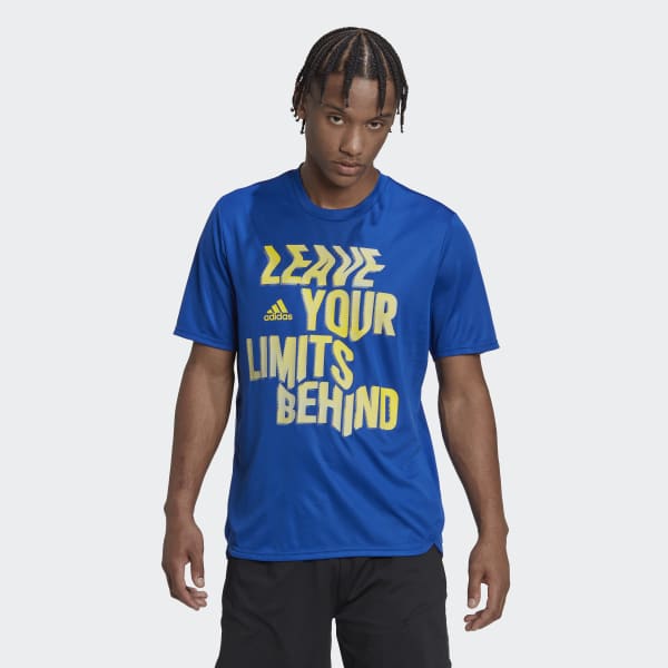 Blauw Designed for Movement AEROREADY HIIT Slogan Training T-shirt V8448