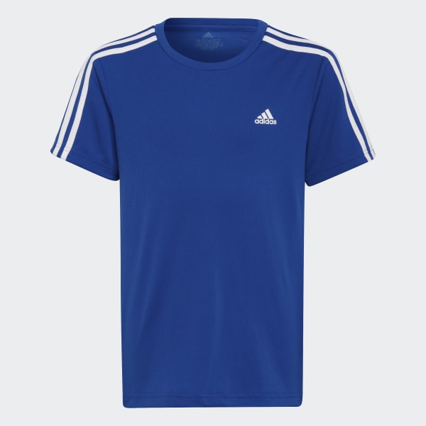 Blau Designed 2 Move 3-Streifen T-Shirt