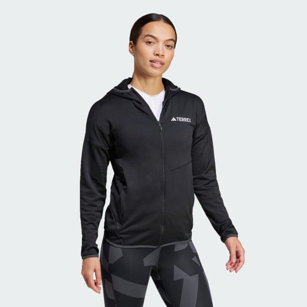 Schwarz Terrex Xperior CLIMAWARM leichte Fleece-Kapuzenjacke
