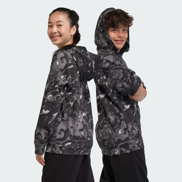 Γκρι Future Icons Allover Print Hoodie Kids
