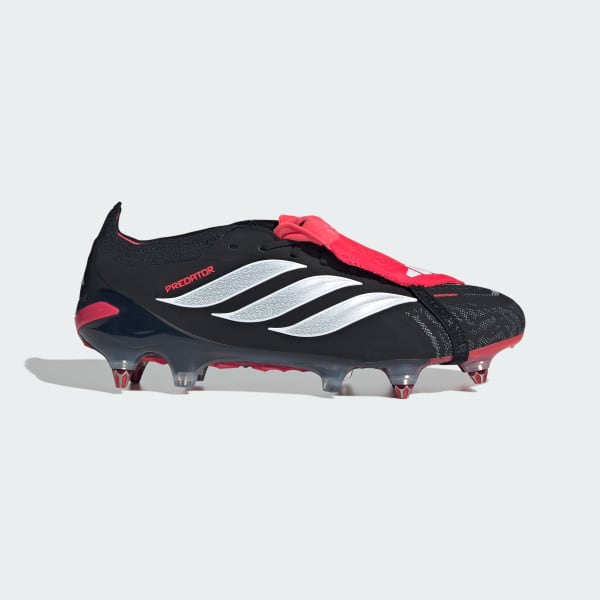 Black PREDATOR ELITE Fold-Over Tongue Soft Ground Football Boots