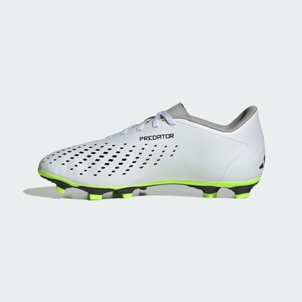 adidas Predator Accuracy.4 Soccer White Soccer Flexible Cleats | Ground - adidas Unisex US 