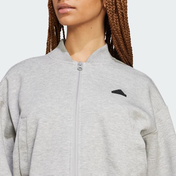 Grey adidas bomber jacket top