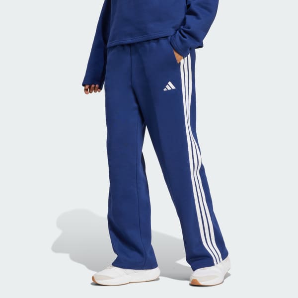 Blue Essentials 3-Stripes Open-Hem Fleece Pants