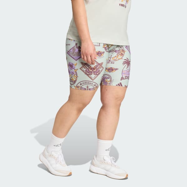 Cinza Shorts Ciclista adidas x FARM (Plus Size)