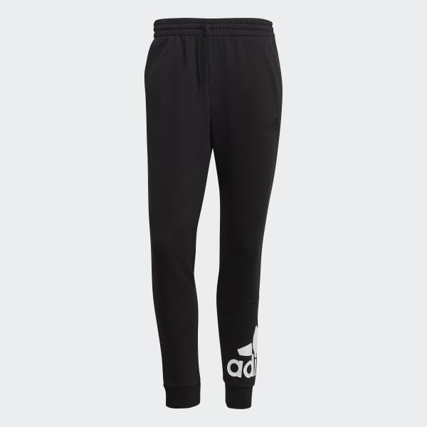 Black Essentials French Terry Tapered Cuff Logo Joggers 28970