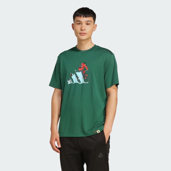グリーン クライマクール ドゥードル ハント バイク グラフィック Tシャツ
