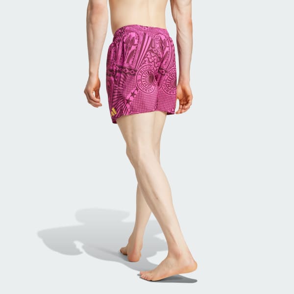 Pink adidas x FARM RIO 3-Stripes Swim Shorts 5-Inch