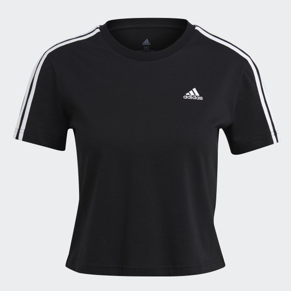 Adidas black crop hotsell